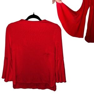 Crown & Ivy XS Red High Bell Sleeves shirt